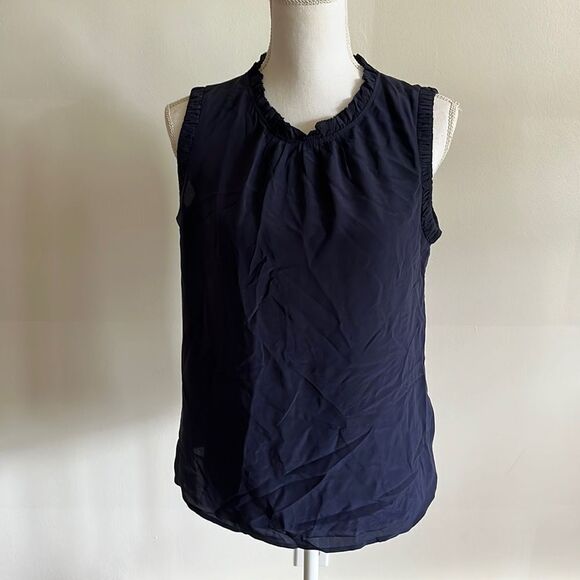 Boden 100% Silk Navy sleeveless blouse size 6 - Picture 1 of 3